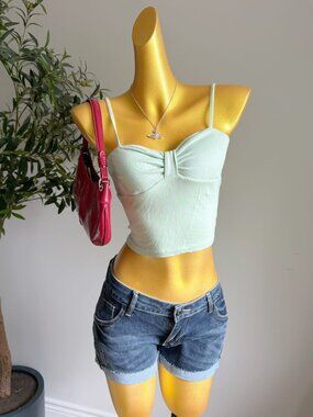 Mint Green Sweetheart Cami Crop Top Size S